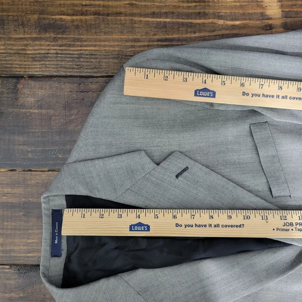 Chaps‎ Ralph Lauren Men's Sport Coat Blazer Three Button Gray Herringbone 42L